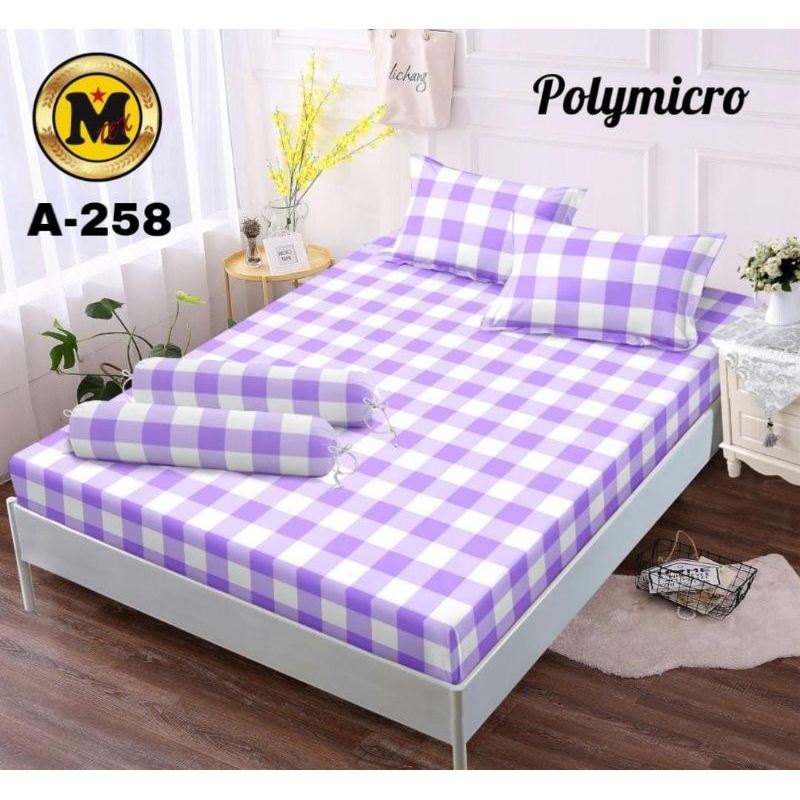 sprei ukuran 180x200 120x200 motif Emily ungu