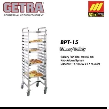 Getra BPT-15 Bakery Pan Trolly Rak stainless garansi resmi