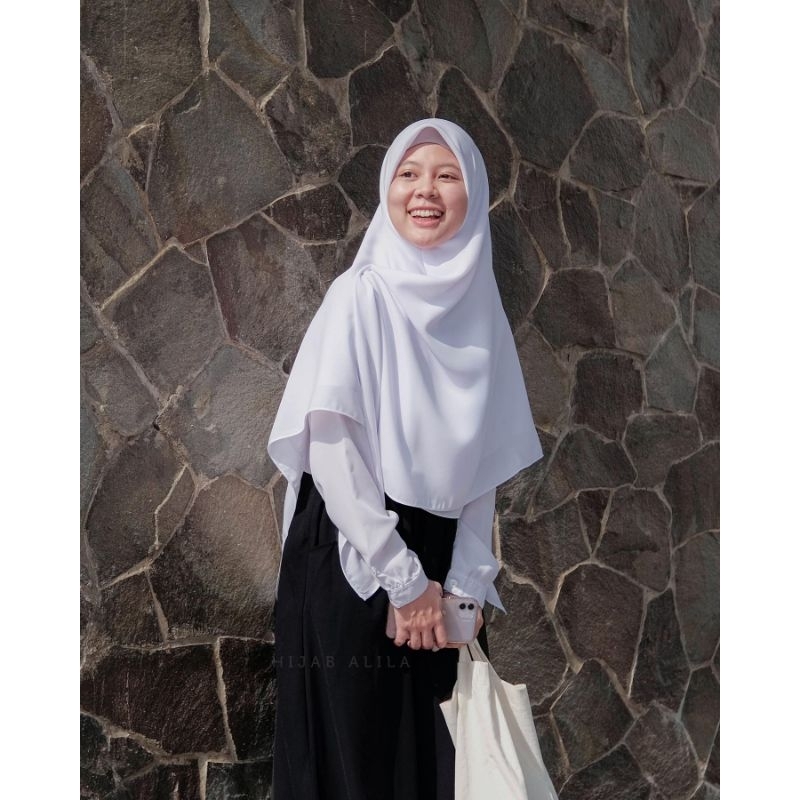 Gamis Hitam Putih Ayumi Black And White By Hijab Alila Original