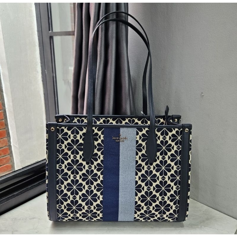 Kate Spade Medium Tote Flower Jacquard Blue Multi