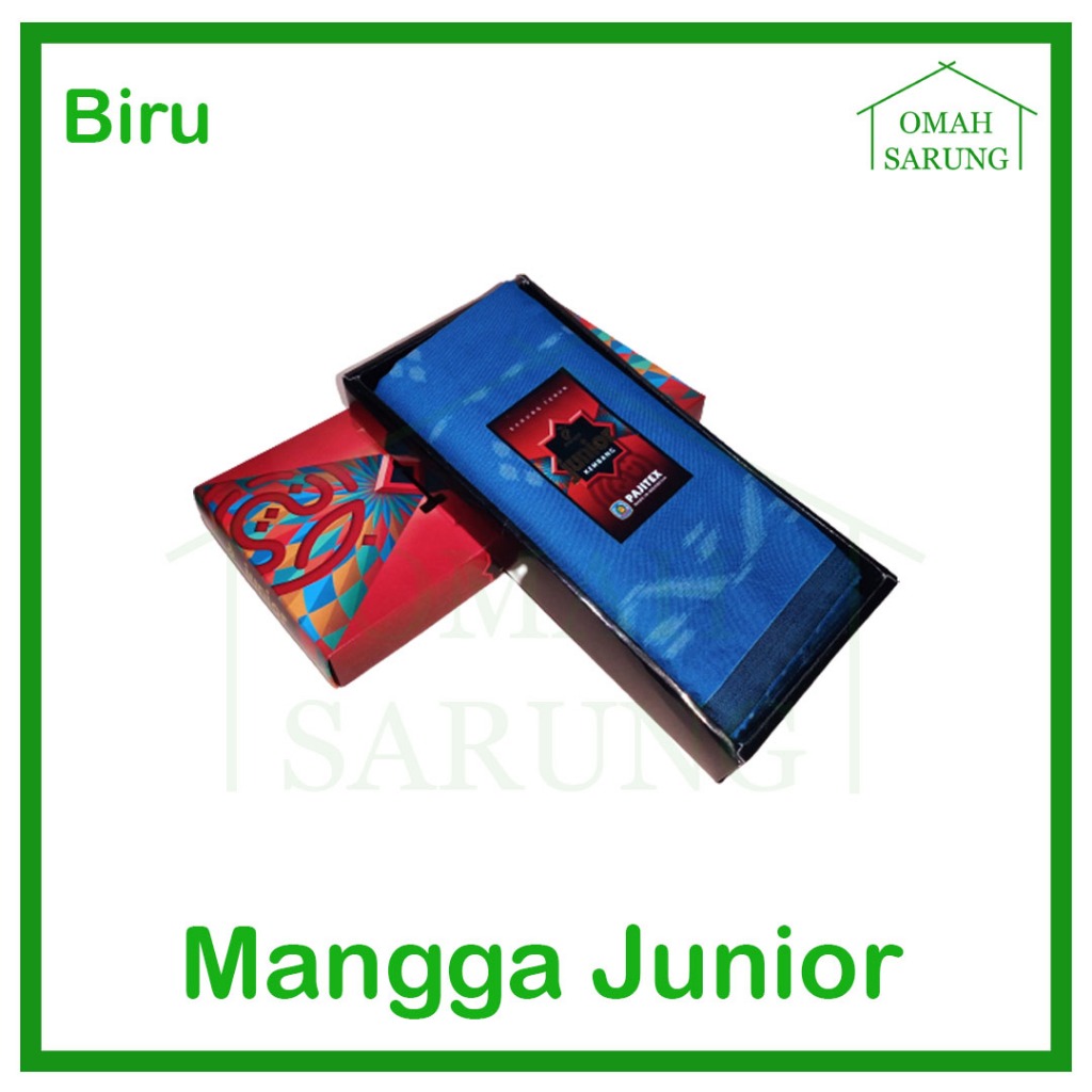 Sarung Tenun Anak Mangga Junior Kembang Warna Biru Original Premium OMAH SARUNG