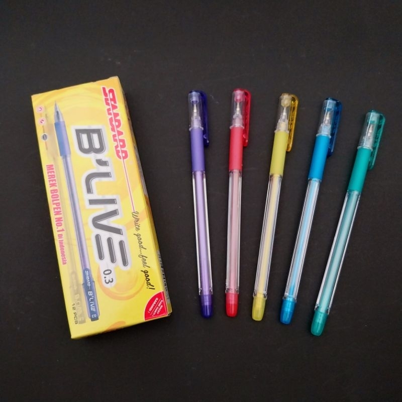 

(12 pcs) Bolpen/Pulpen/Ballpoint B'live Standard Hitam