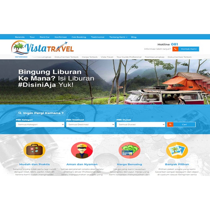 Website Wisata Tour Travel Siap Pakai - VistaTravel