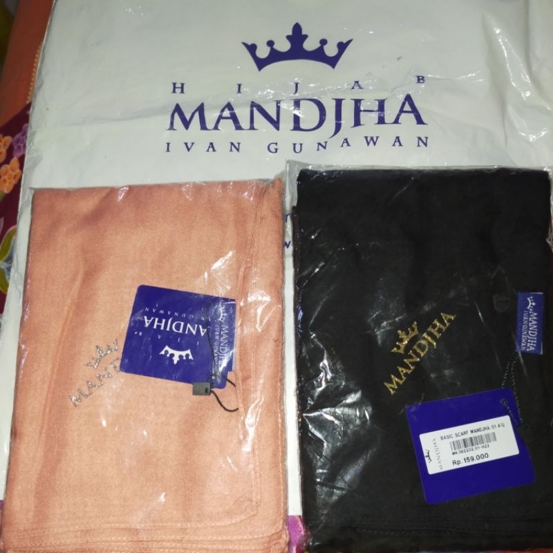 Mandjha 2 Pcs Polos Ivan Gunawan Fashion Scarf Original Polos Orange Peach & Hitam