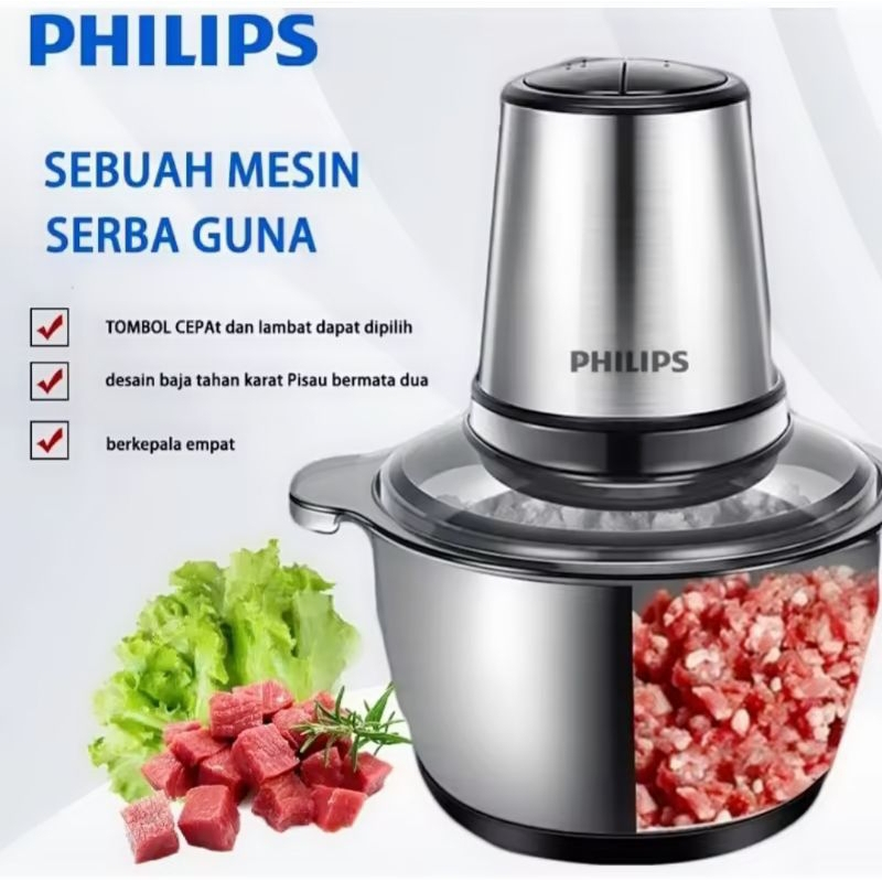 BUILDQUALITY (UPK) BLENDER CHOPPER PHILIPS PENGGILING DAGING SERBAGUNA FOOD PROCESSOR HEMAT LISTRIK