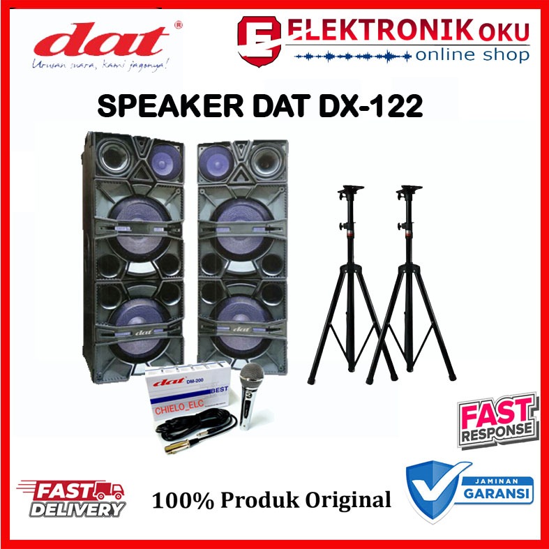 PAKET KARAOKE SPEAKER AKTIF DAT DX-122 12 INCH + MIC DAT DM-200