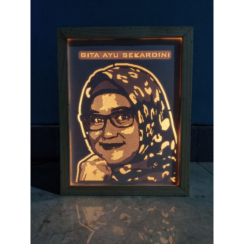 3D paper cut art - light & shadow box - Face custom