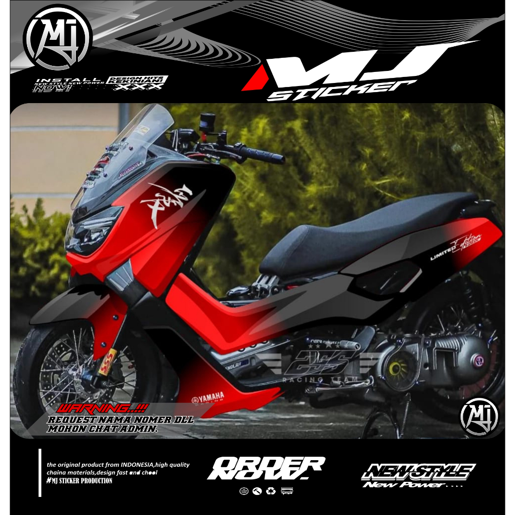 0068 DECAL STICKER YAMAHA NMAX OLD TAHUN 2016-2019 DESAIN SIMPEL KEREN