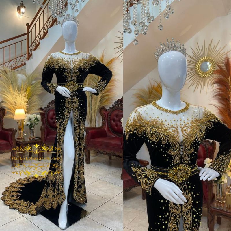 Kebaya pengantin bludru | Kebaya pengantin bludru hitam | kebaya pengantin bludru premium