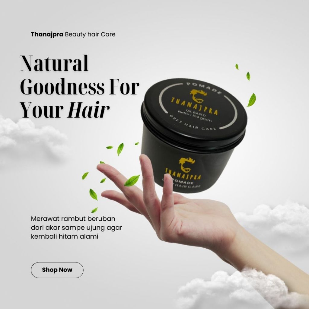 Minyak Rambut Pria Pomade Thanajpra Oil Based Perawatan Rambut treatment Rambut Rontok Uban dan Keto