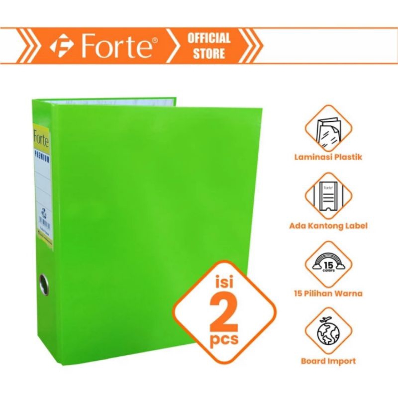 

(2 Pcs) Odner / Ordner Folio Forte Enduro+ Premium Glossy 75 mm (Hijau Stabilo)