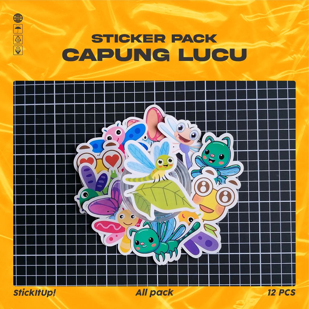 

COD✨ StickitUp Stiker Pack Capung Lucu Untuk Koper Laptop Skateboard