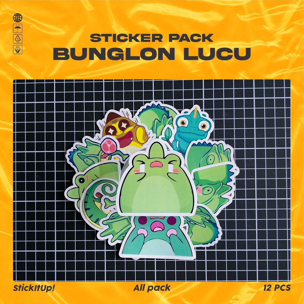 

COD✨ StickitUp Stiker Pack Bunglon Lucu Untuk Koper Laptop Skateboard
