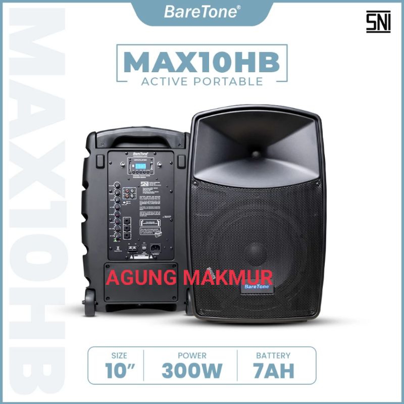 SPEAKER BARETONE PORTABLE 10 INCH MAX10HB