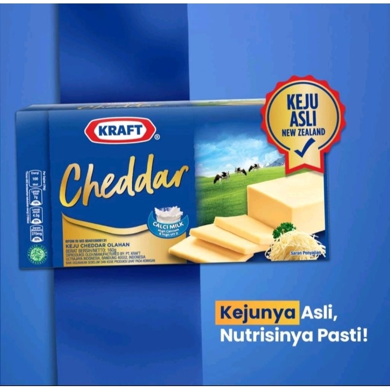 

Kraft Keju Chedar blok 150 gram Keju asli dari susu