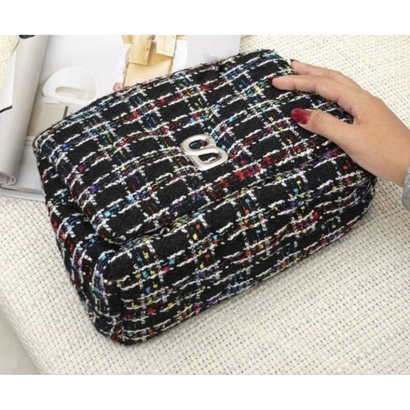 Tas Button Scarves Tweed zoey bag