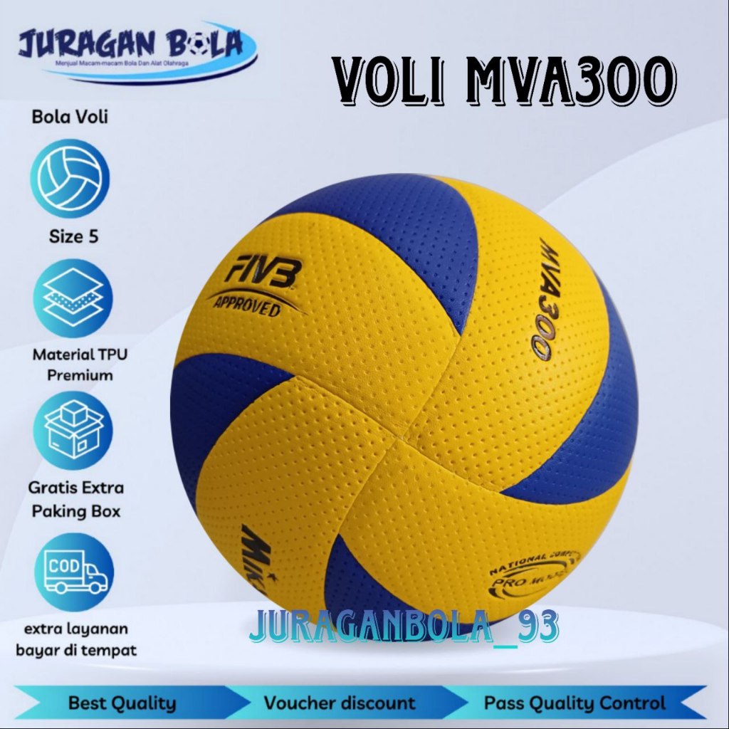 Bola Voli Mikasa Volly MVA300 Voly empuk Volley Dewasa Asli Grad Ori