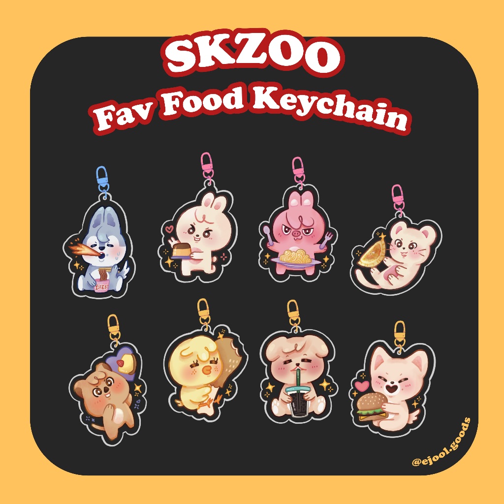 SKZOO Fav Food Keychain Stray Kids Fanmerch by Ejool Goods