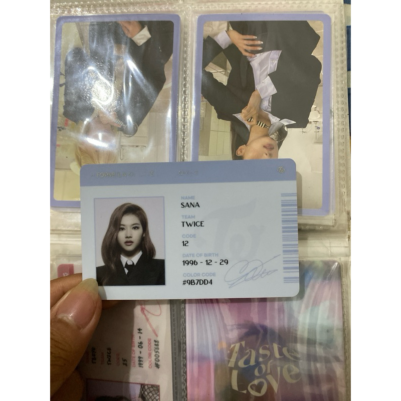 OFFICIAL TWICE ID CARD SCIENTIST FORMULA OF LOVE - SANA, TZUYU. (baca deskripsi)