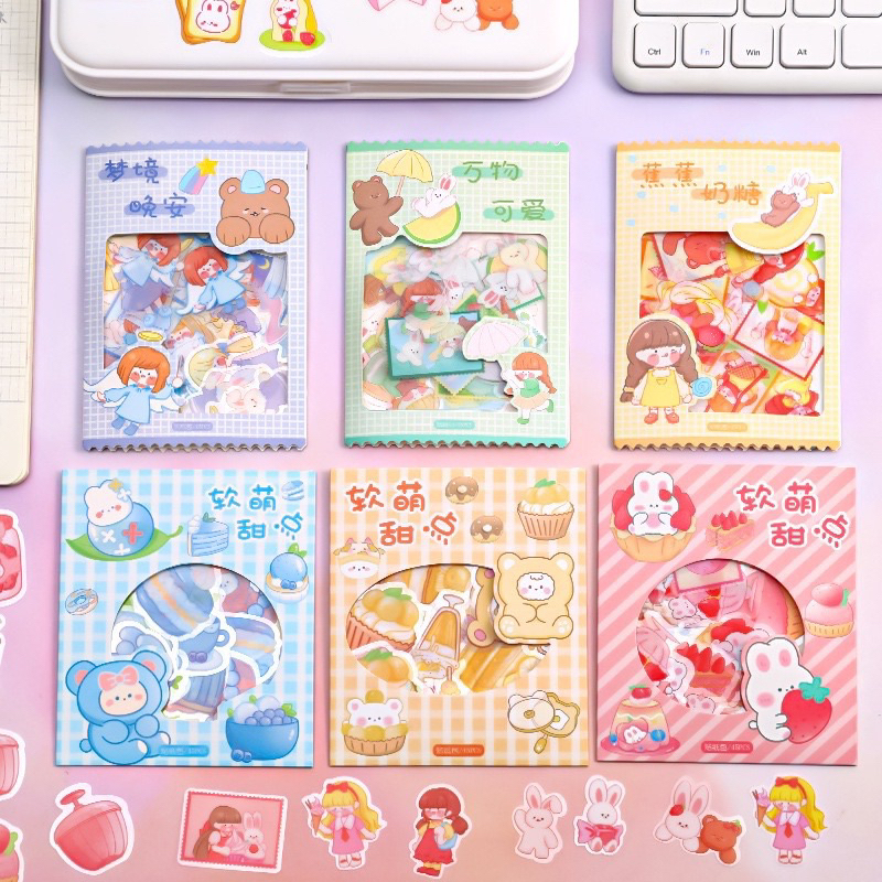 

[Maeychan] Set Sticker Lucu Karakter Diy Journal