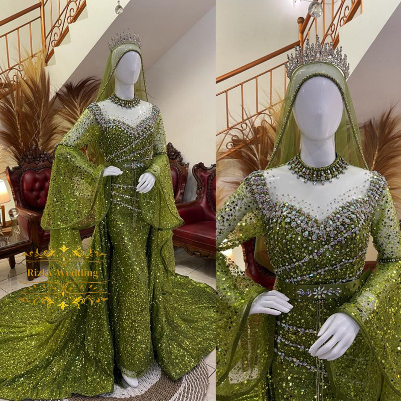 Gaun pengantin premium | Gaun pengantin slim ekor | Gaun pengantin