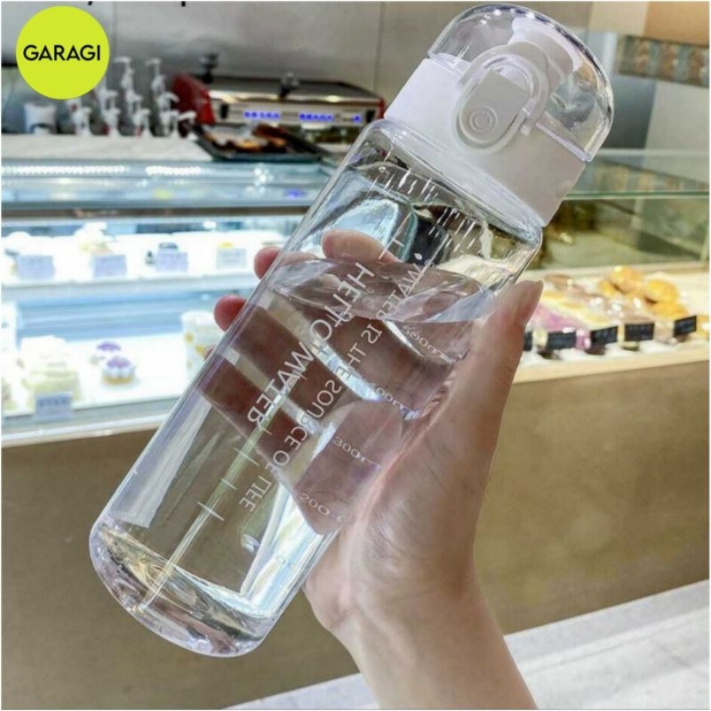 BOTOL AIR MINUM PLASTIK TRANSPARAN SPORTS WATER BOTTLE