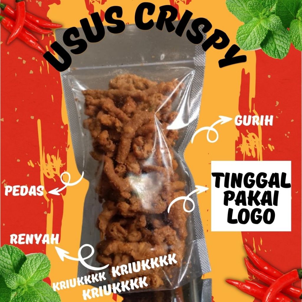 

(10 BUNGKUS SUDAH DIPACK) PAKET RESELLER USUS CRISPY 100 g - CEMILAN TEMAN MAKAN NASI USUS CRISPY PEDAS