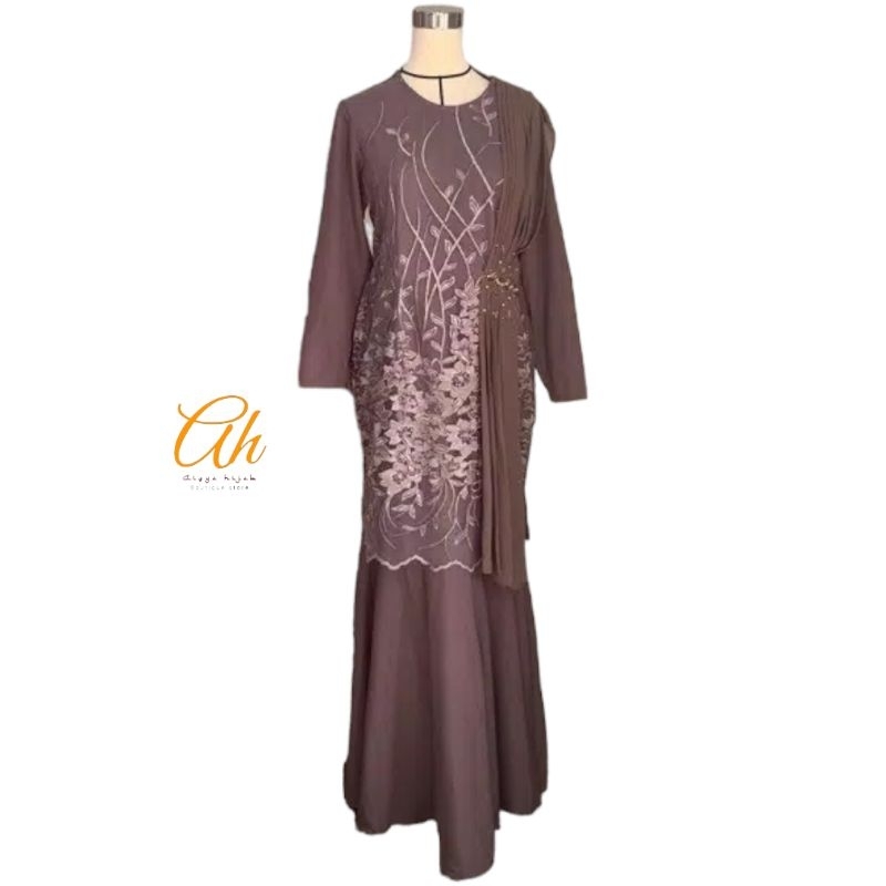 Dress muslimah duyung - dress premium - dress wisuda muslimah
