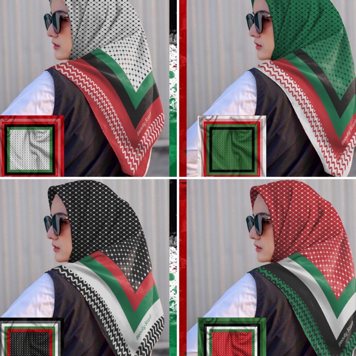 D2289 TERLARIS  HIJAB PALESTINA DENAY FATRIANA SISESA KW segi empat H BANISCOP denay kw voal premium