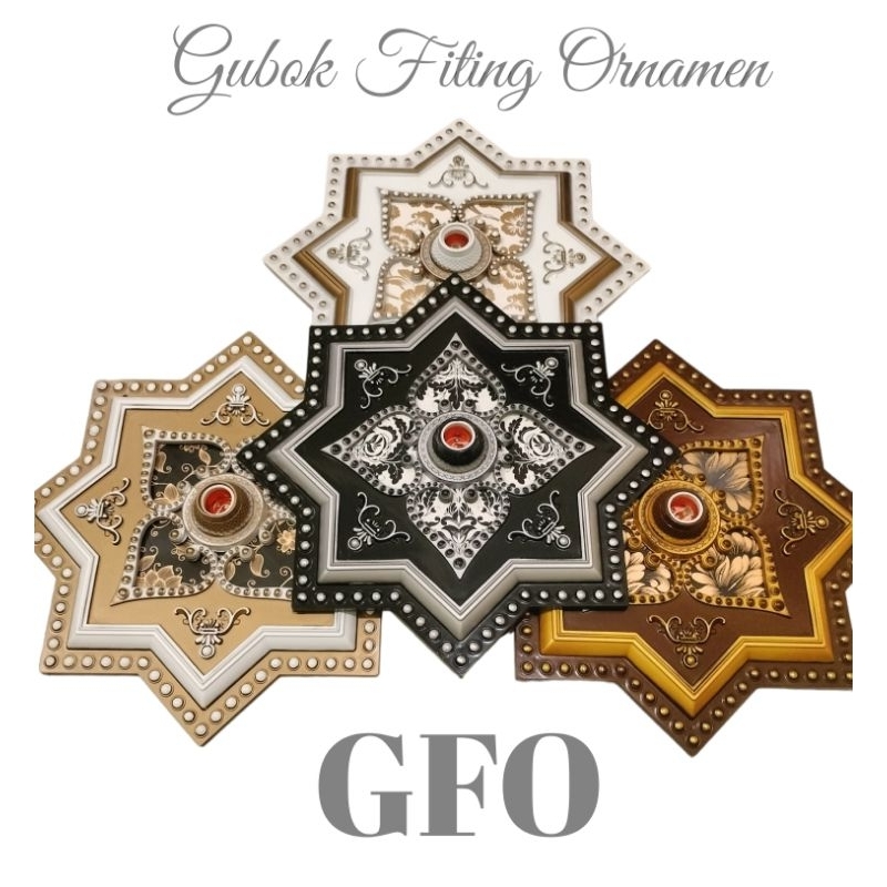 FITING HIAS BESAR ORNAMEN LAMPU PLAFON PVC GYPSUM FITING DECOR 45 cm
