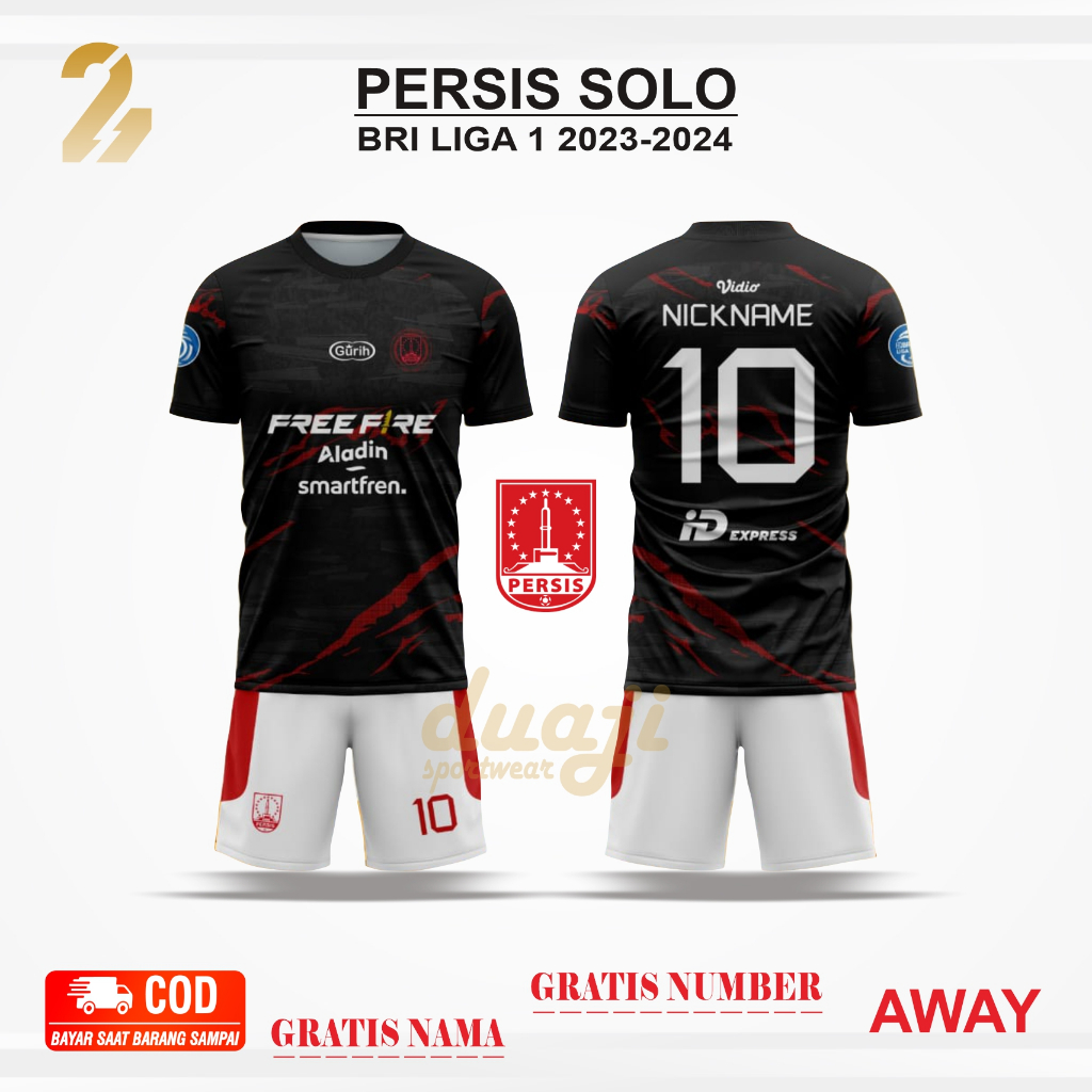 Jersey Persis Solo Away 2023-2024 Premium Full Printing Ready Size Anak & Dewasa