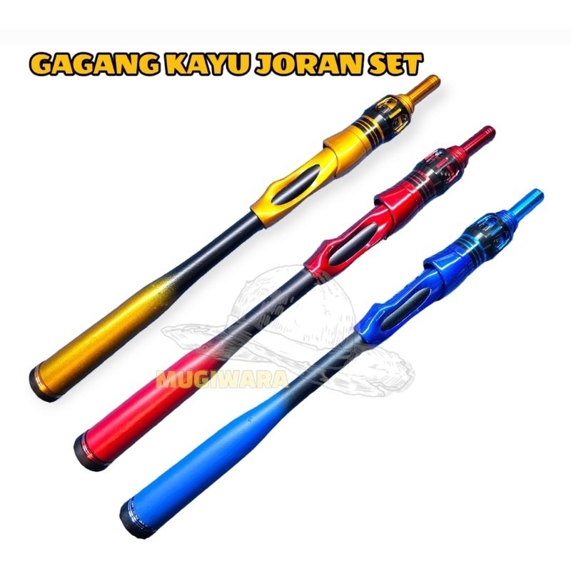 1 Set Gagang Kayu Custom Joran Pancing Udang Colorfull