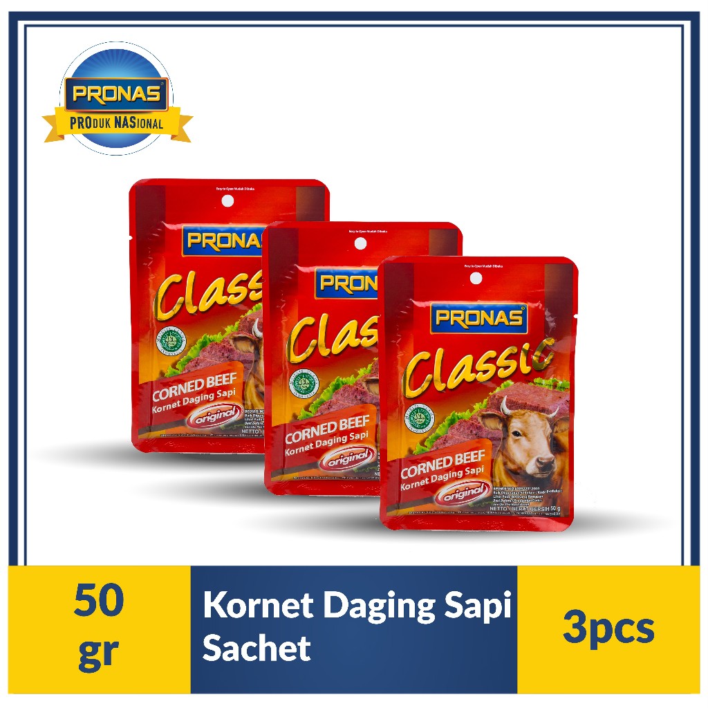 Pronas Kornet Sapi Sachet 50 g bundling 3 pcs