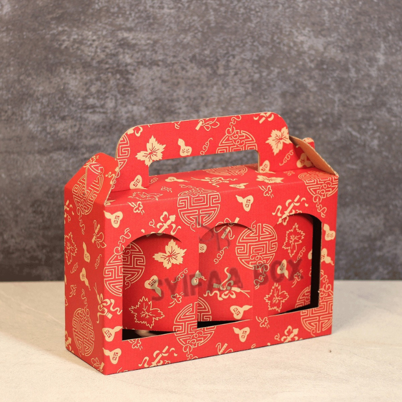 

( 10 pcs ) Box Tenteng 3 Toples Jar 1000ml Imlek Sincia Kardus Jinjing Kemasan Hampers Parcel Chinese New Year