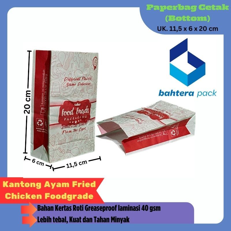 

Paperbag Cetak (Bottom Bag) Uk. 11,5 x 20 x 6 cm isi 500 pcs / 1 rim