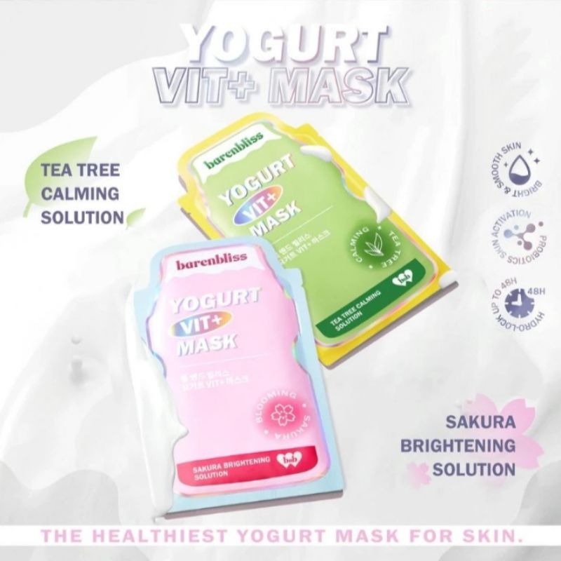BNB MASK Yogurt Vit+ Calming Sheet Mask Korea Essence Serum Masker