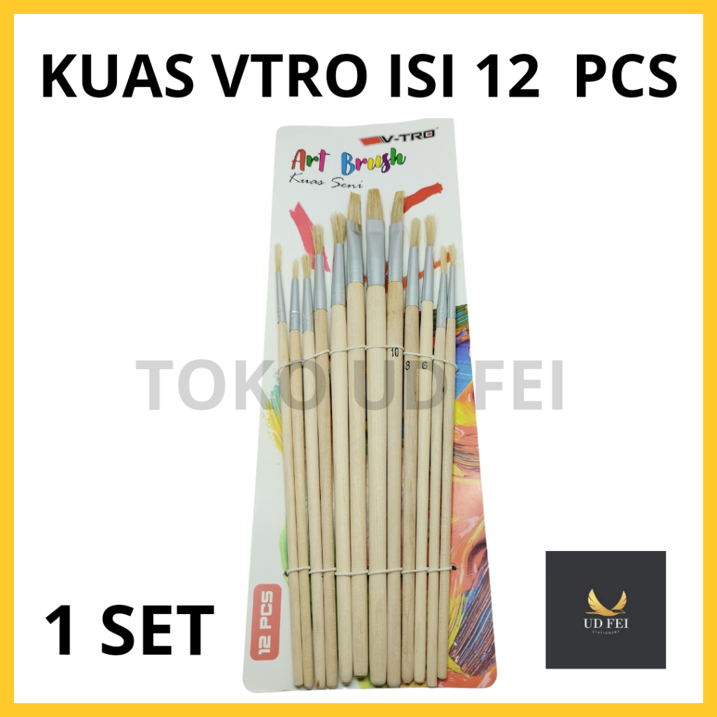 

(1 SET) Kuas Cat air/Kuas VTRO/ Kuas Set isi 12