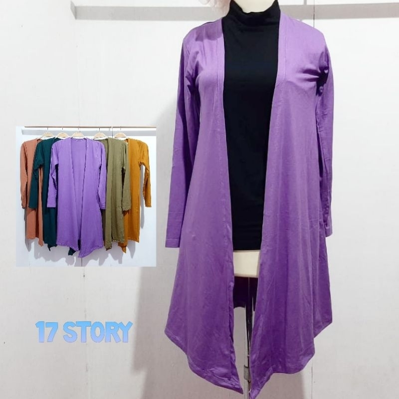 kardigan panjang bahan kaos rayon adem melar cardigan terbaru kekinian luaran wanita polos