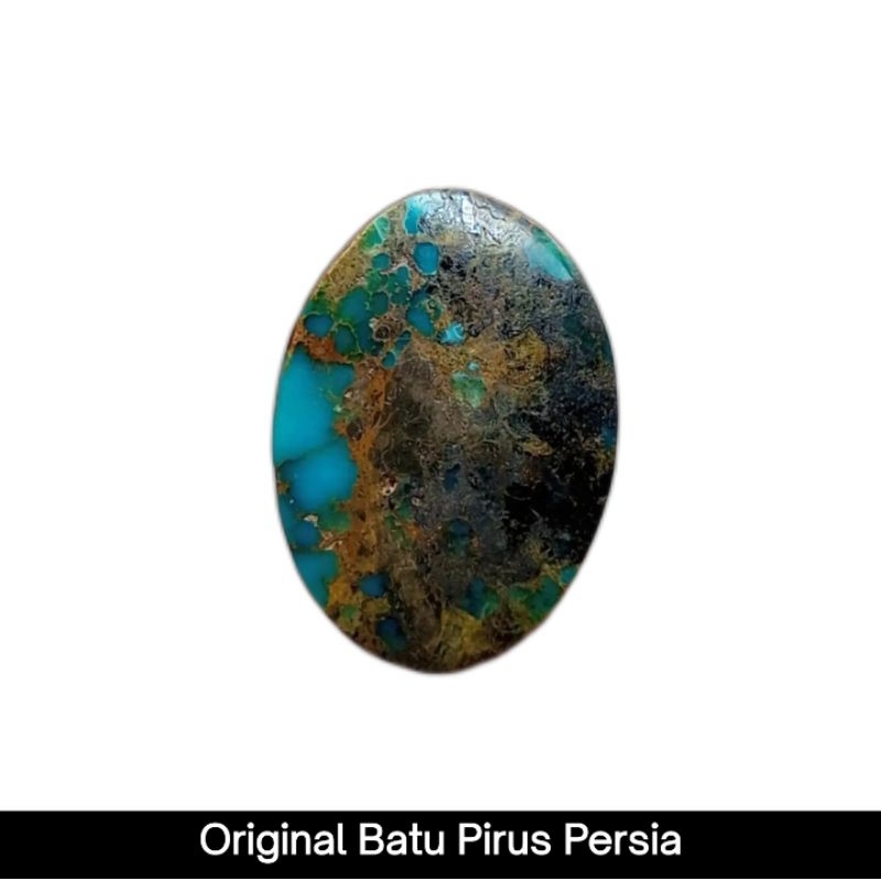 Natural Pirus Persia Biru Lawas Urat Emas
