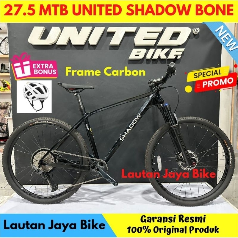 Sepeda Gunung MTB 27.5 Shadow Bone Carbon Black Glossy