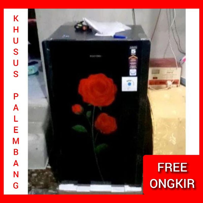 KULKAS 1 PINTU POLYTRON PRA 15 CRX GARANSI RESMI TEMPERED GLASS DOOR