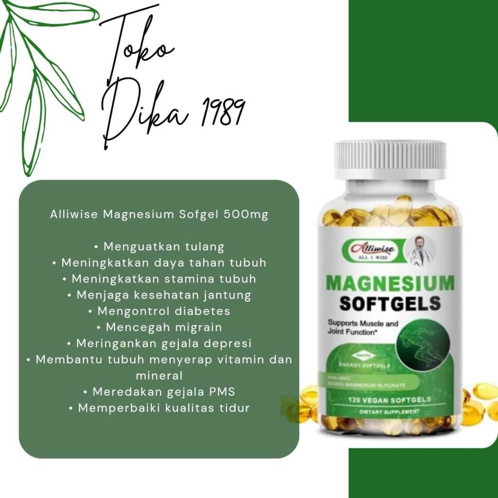 ALLIWISE MAGNESIUM GLYCINATE 500MG VEGAN CAPSULES