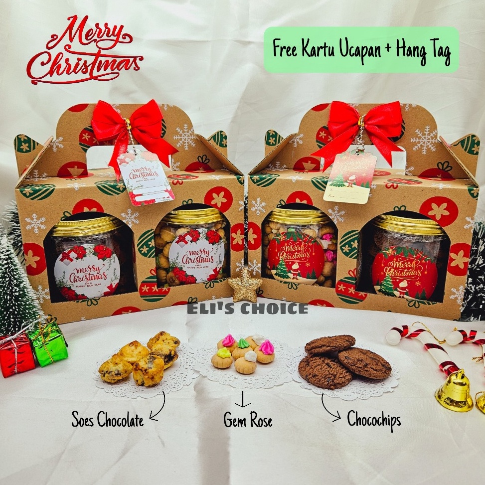 

NEW 2 JAR HAMPERS NATAL PARCEL KADO CHOCO CHIPS GEM ROSE SOES CHOCOLATE ISI 2 JAR 6 ML TERMURAH READY STOCK BINGKISAN MERRY CHRISTMAS PREMIUM