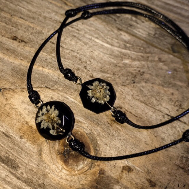 gelang edelweiss resin hitam by anjay.edelweiss