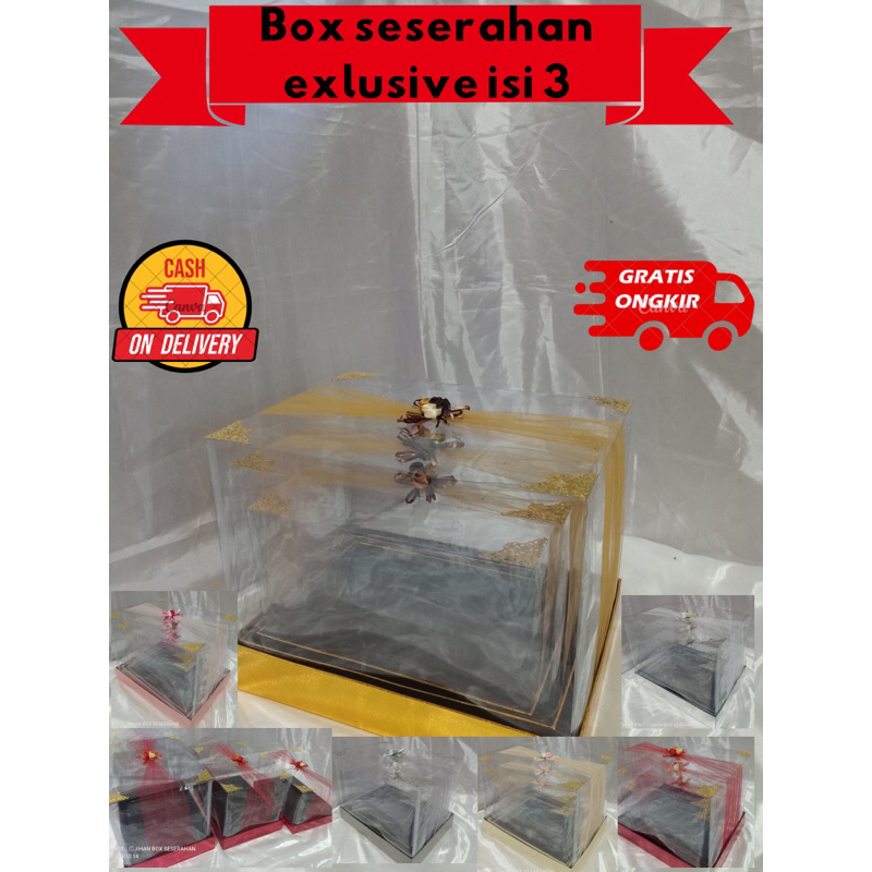 kotak hantaran / kotak seserahan isi 3 pcs dengan tile / kotak hantaran lamaran / box seserahan lama