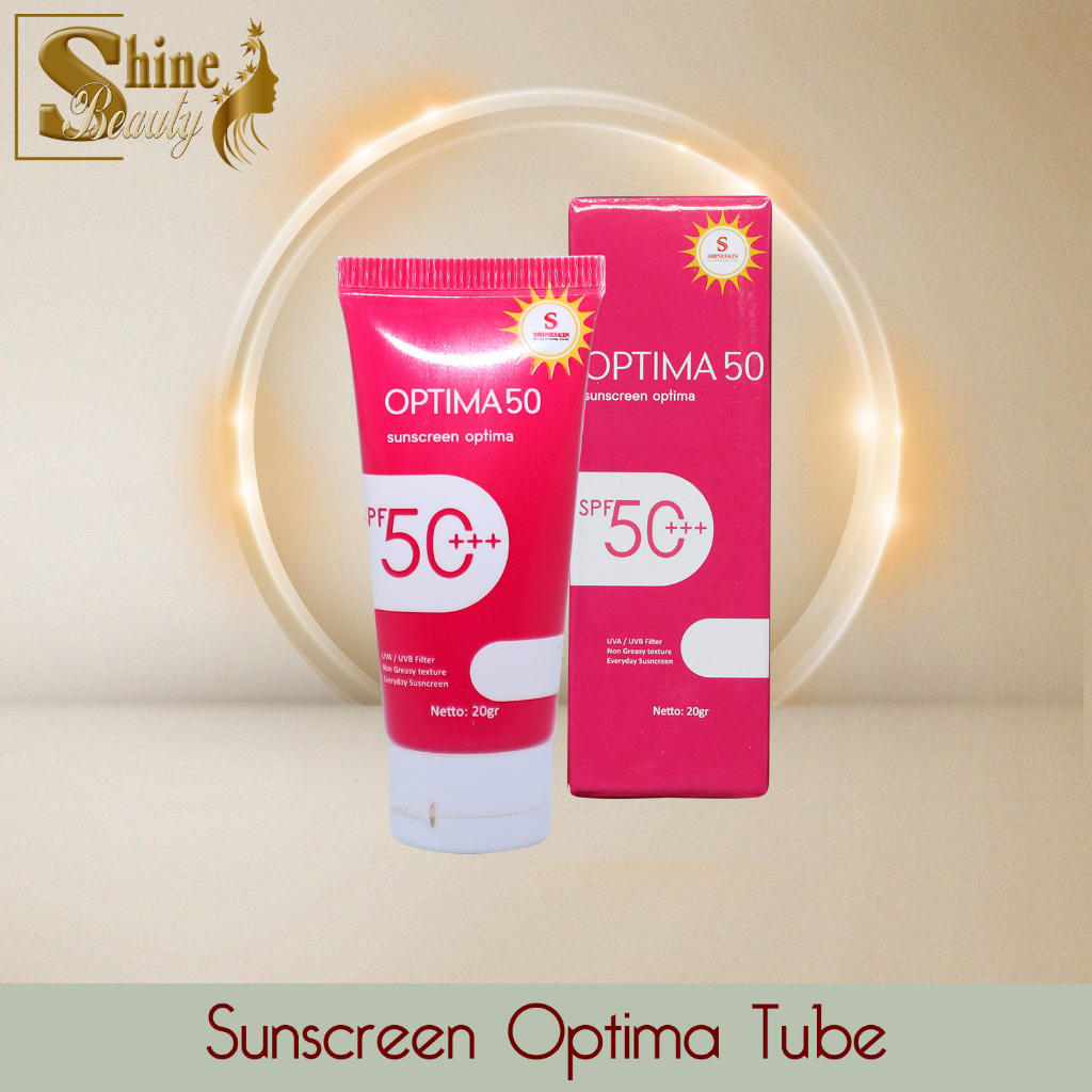 Shineskin Sunscreen Optima 50 Tube 20 gr / suncare flek hitam kulit kusam mencerahkan sunblok normal