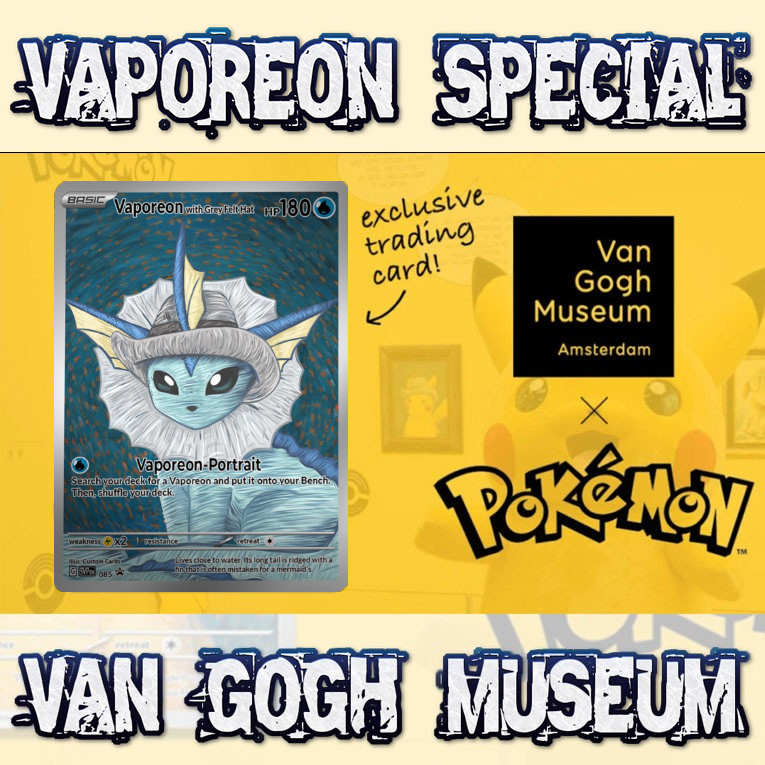 KARTU POKEMON TCG HOLOGRAM SPECIAL VAPOREON VAN GOGH MUSEUM