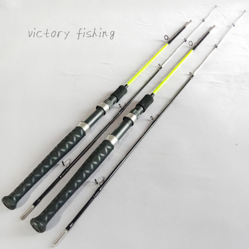 Joran Pancing 180cm Sambung 2 Murah Custom Bahan Fiber Solid ul Ring Non Fuji