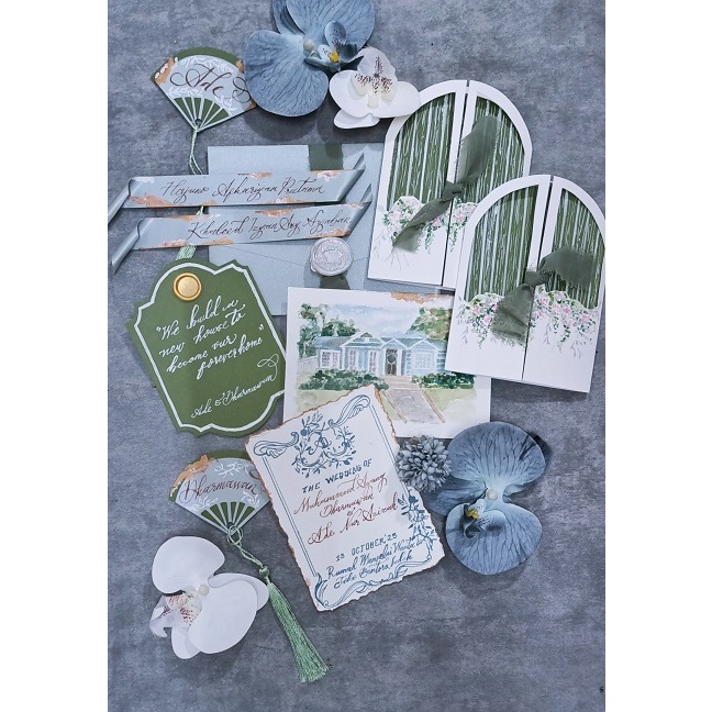 

BUKAN printing - DaisyRose PO Wedding Stationary Keepsake Custom Handmade / Calligraphy / Handlettering / Watercolor