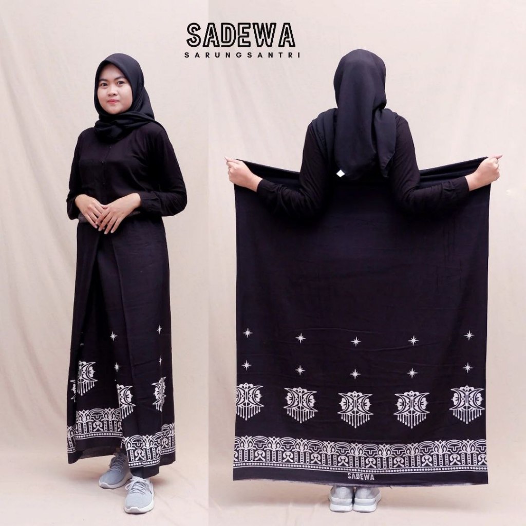 KASHAFA - Sarung Goyor Santri Wanita Batik Termurah Samping MONOKROM Terbaru 2023